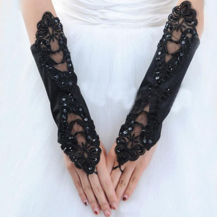 Steampunk embroidered gloves