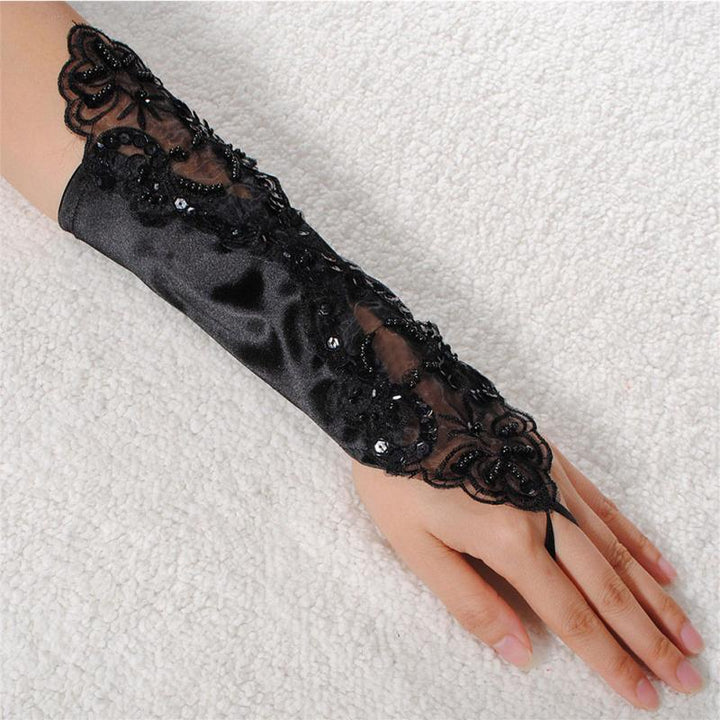 Steampunk embroidered gloves