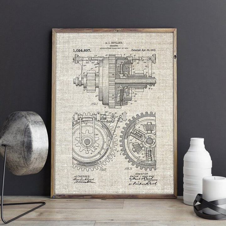 Steampunk mechanic gears wall art