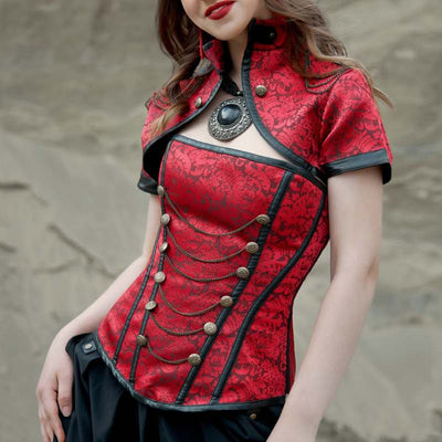 red steampunk corset