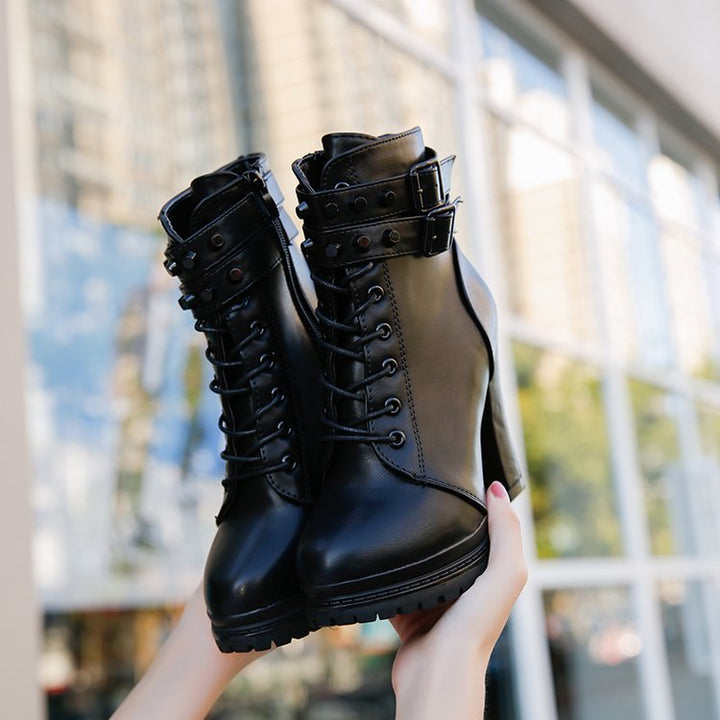 rider black steampunk boots