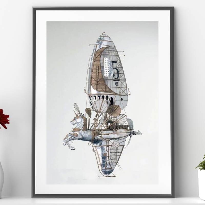 sailboat steampunk poster