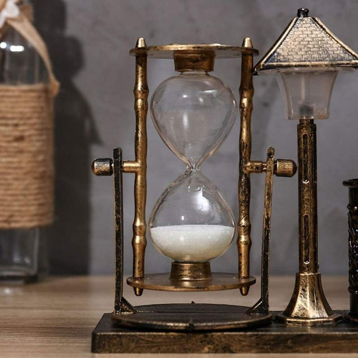 Steampunk sandglass lamp