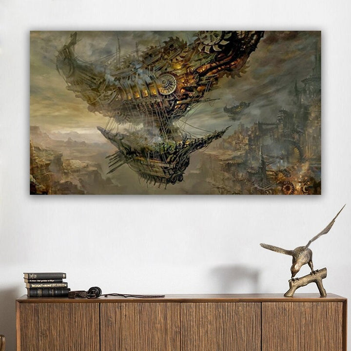 Steampunk ship wall art