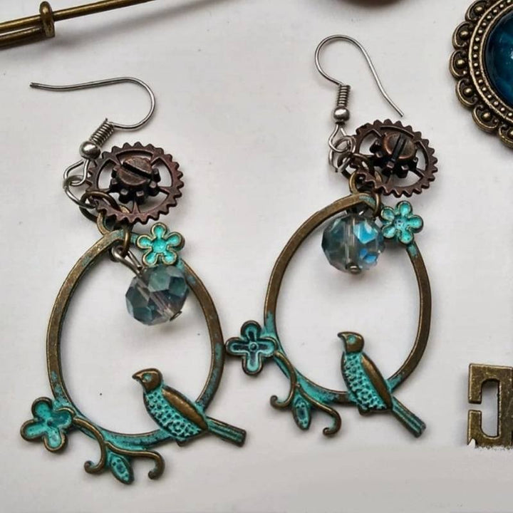 Retro Steampunk loop earrings