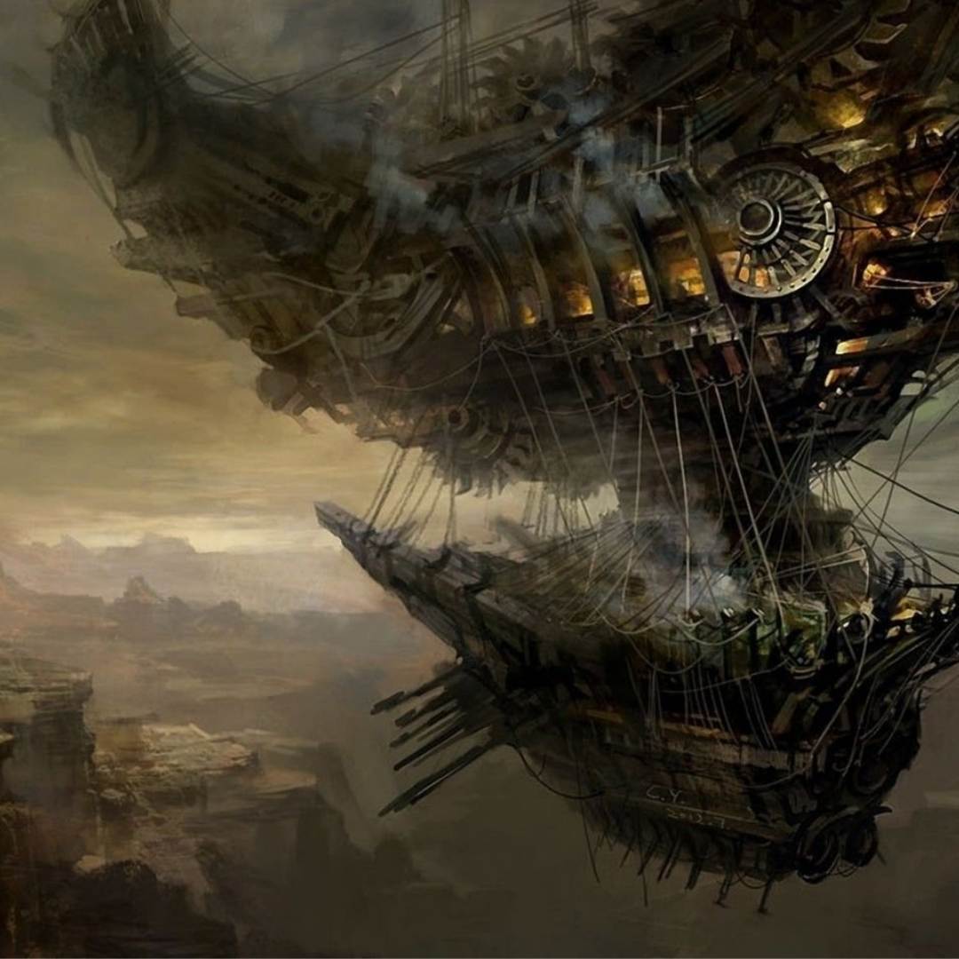 Steampunk ship wall art