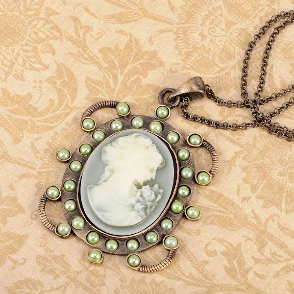 Steampunk cameo necklace