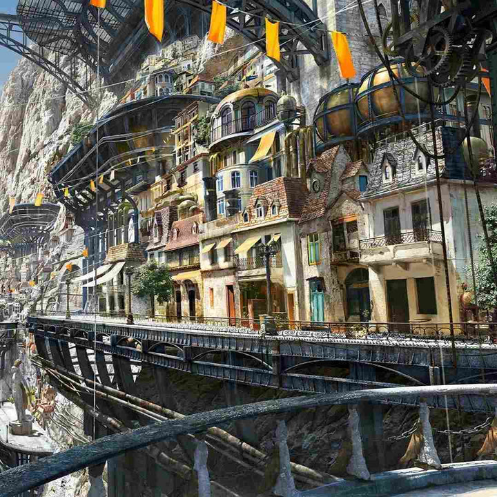 steampunk city poster