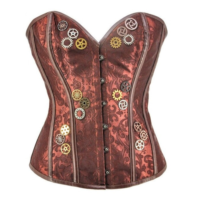 Steampunk corset with gears decor