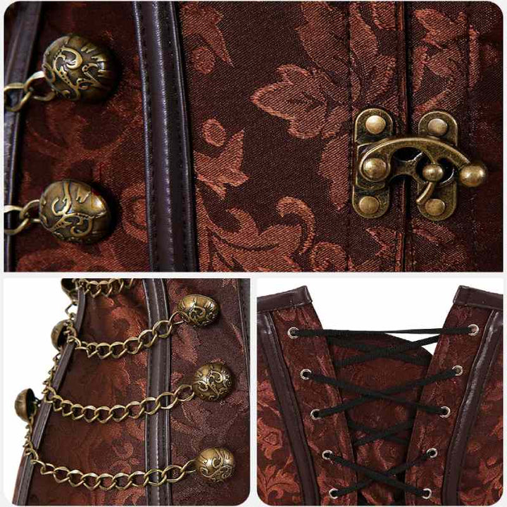 steampunk corset zoom on details