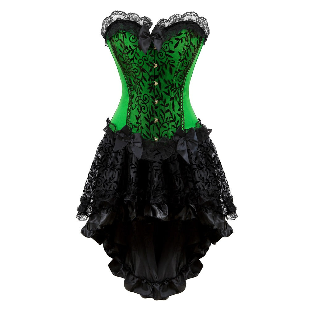 steampunk dress green