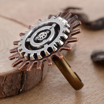 steampunk flower shaped ring for women