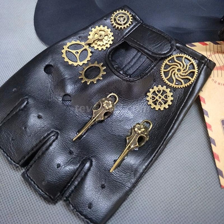 Steampunk biker gloves