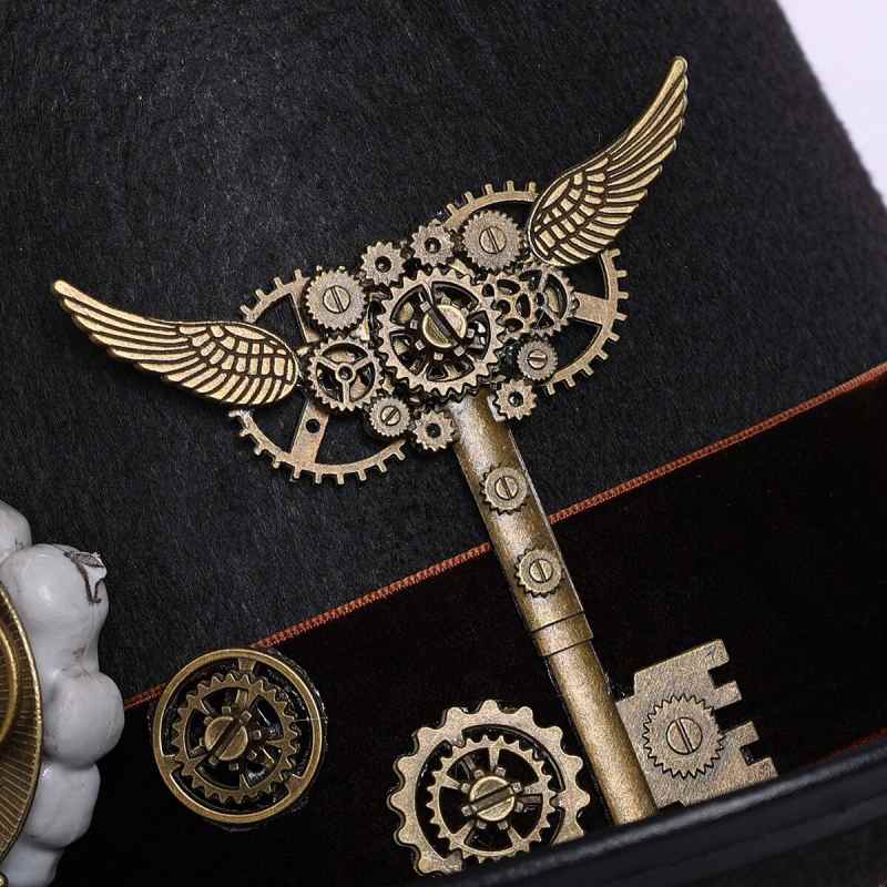 steampunk hat key detail