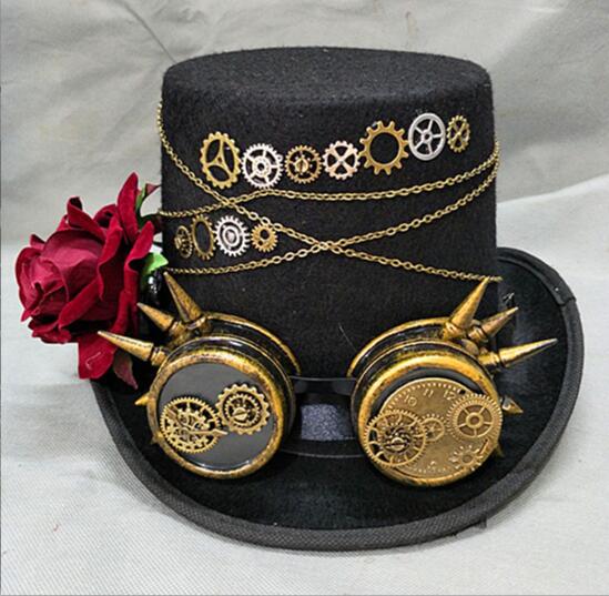 Steampunk hat with rose