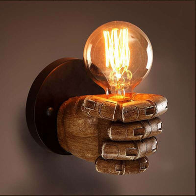 steampunk lamp in hand shape
