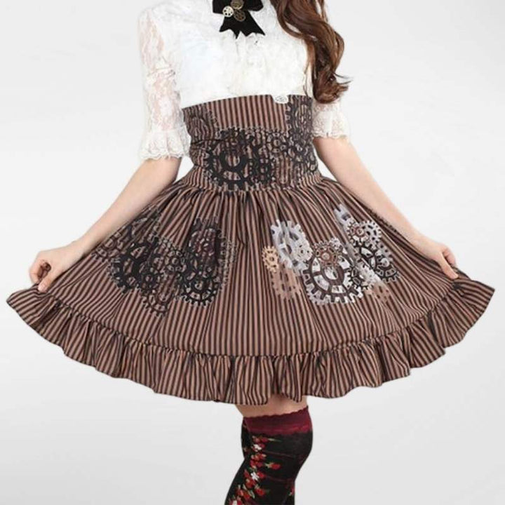 Steampunk gear printed skirt