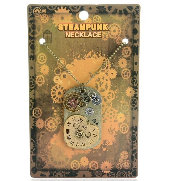 steampunk necklace presentation