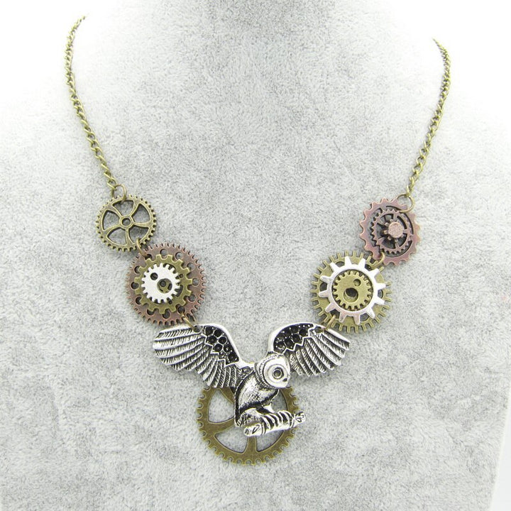 steampunk owl necklace