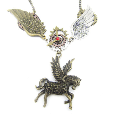 steampunk pegasus necklace