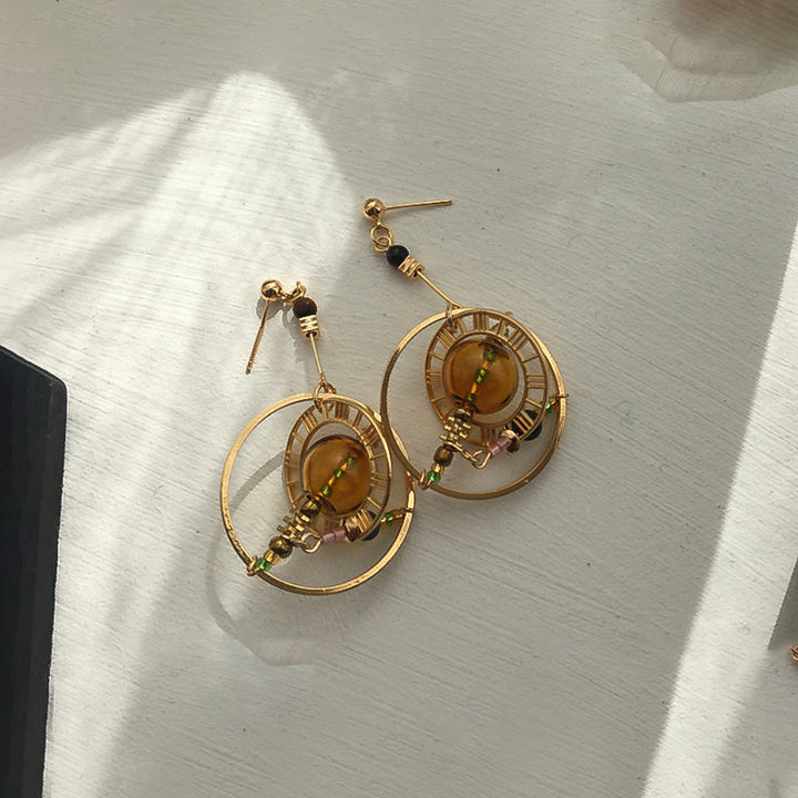 steampunk planets earrings