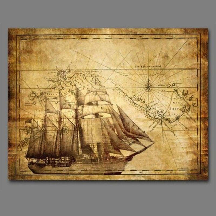 Steampunk sailboat wall art