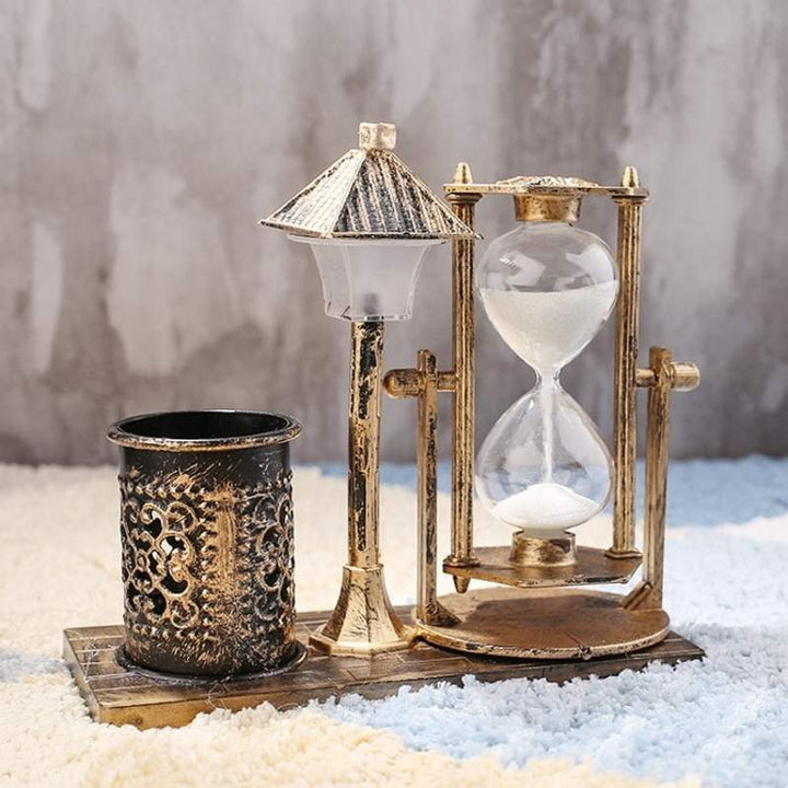 Steampunk sandglass lamp