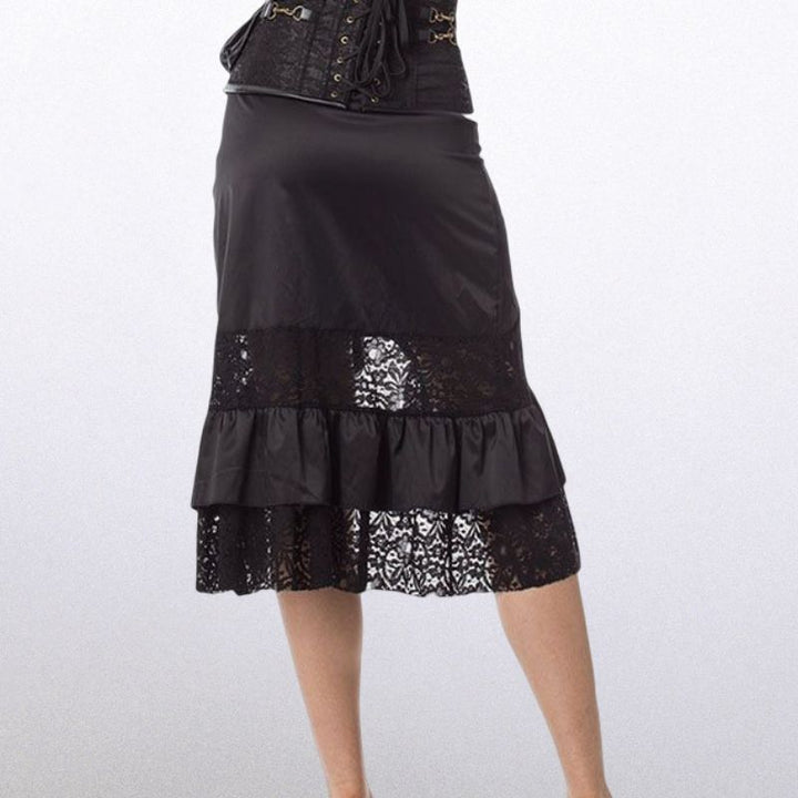 Steampunk skirt with front buckle