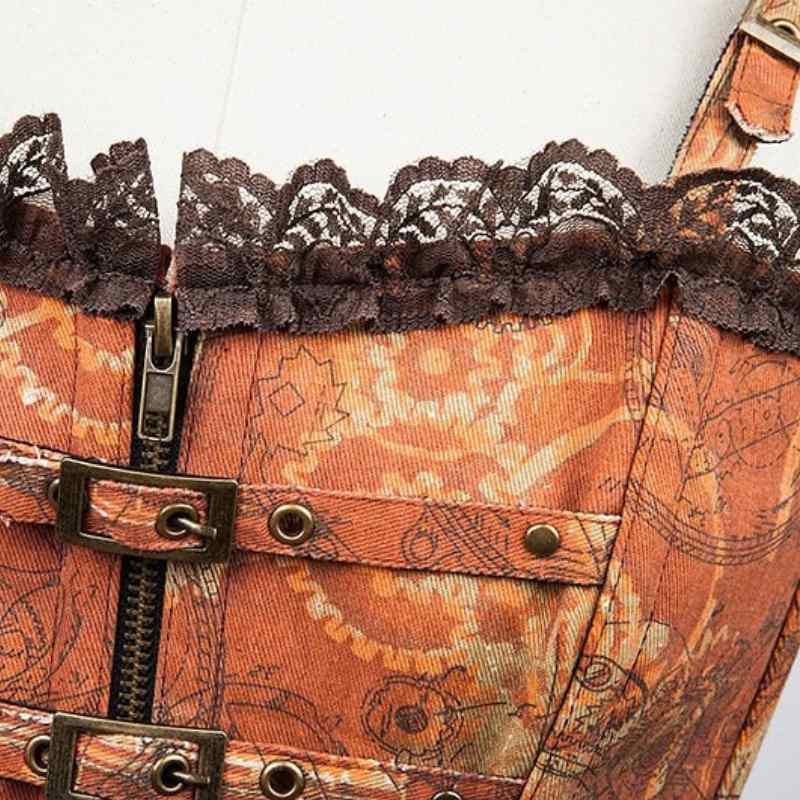 Steampunk swallowtail corset