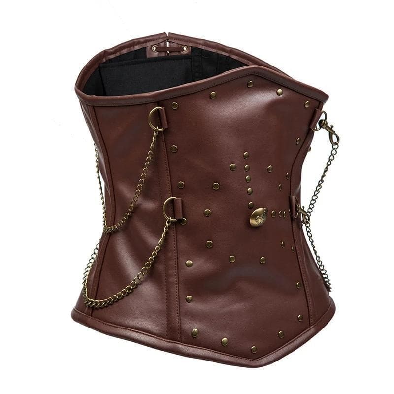 Underbust leather Steampunk  corset