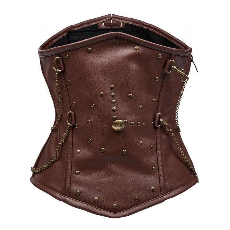 Underbust leather Steampunk  corset