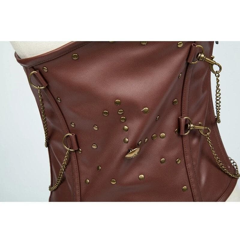 Underbust leather Steampunk  corset