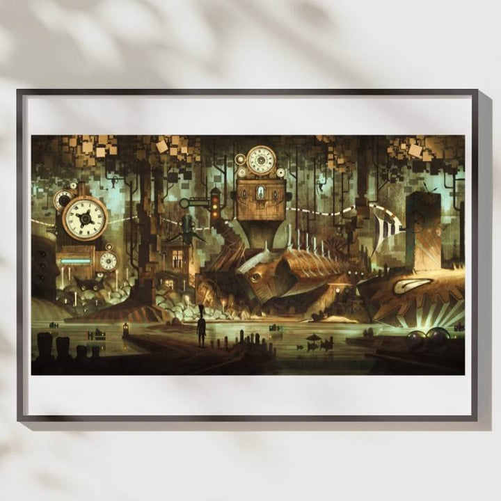 steampunk underground city art