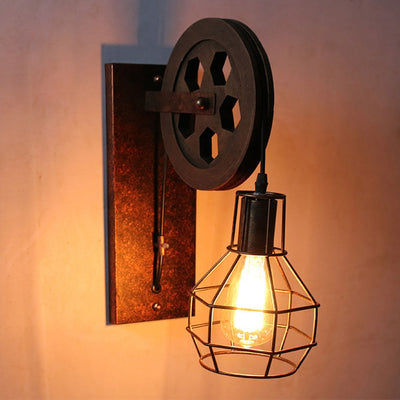 steampunk wall lamp in industrial style