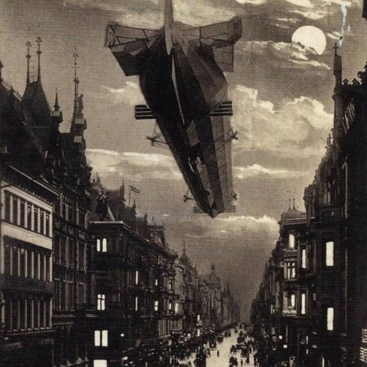 steampunk zepplin wall art