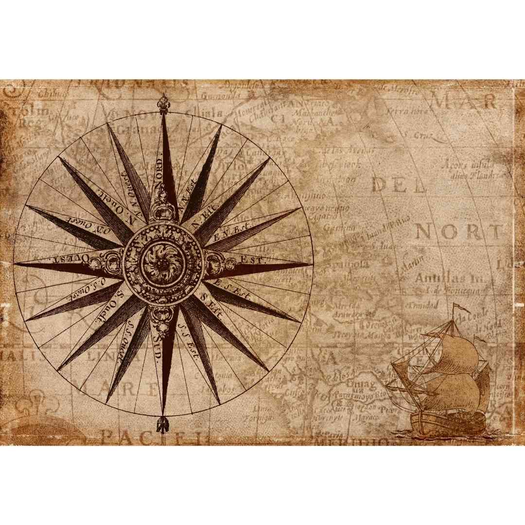 vintage compass poster