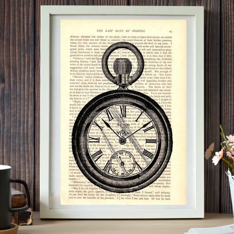 Steampunk pocket watch wall art