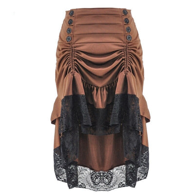 steampunk western skirt brown