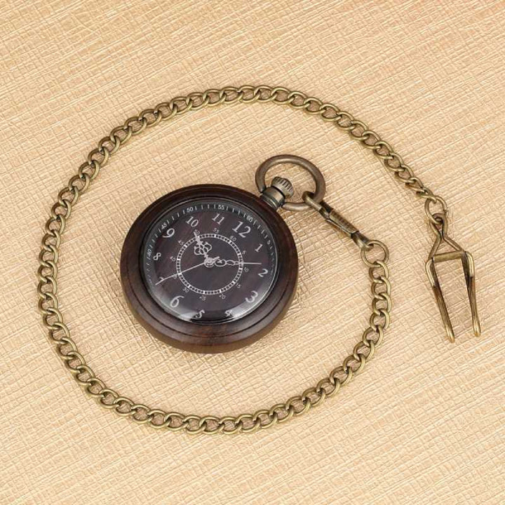 wood pocket watch